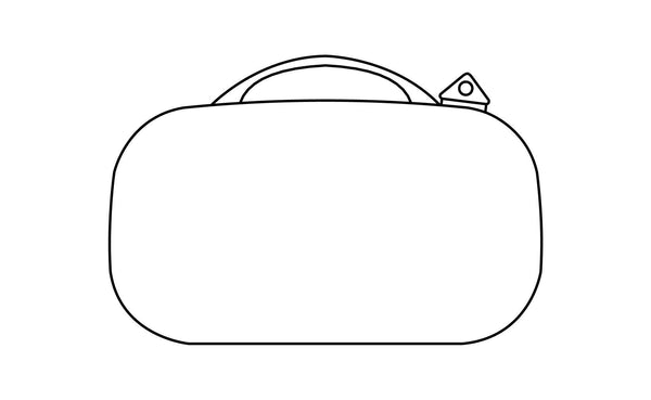 A line drawing in black and white of the Grab Bag.